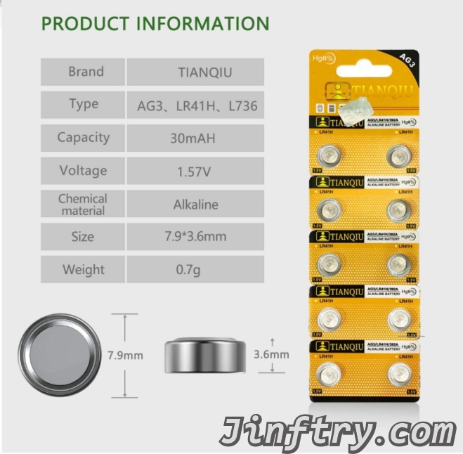 LR41 Battery Equivalency 