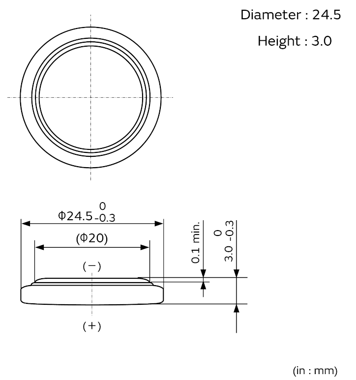 CR2430 Dimensions