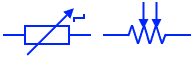 Step variable resistor symbol